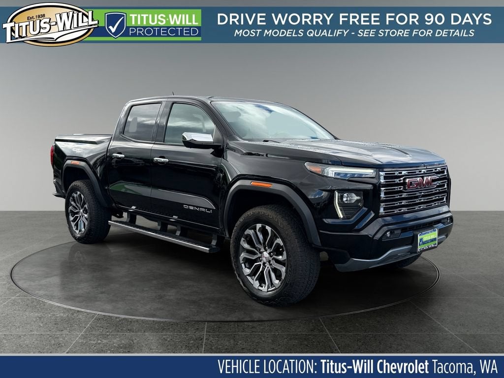 2023 GMC Canyon Denali in Onyx Black — front three-quarter view