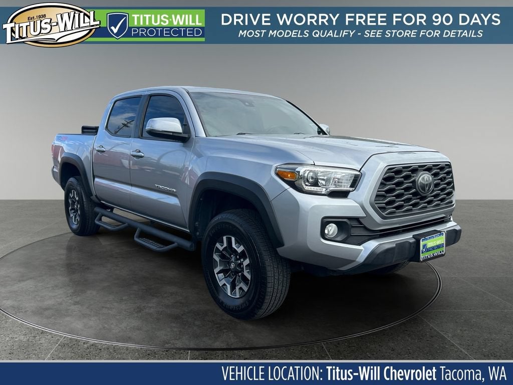 2020 Toyota Tacoma TRD Off-Road in Silver — front three-quarter view