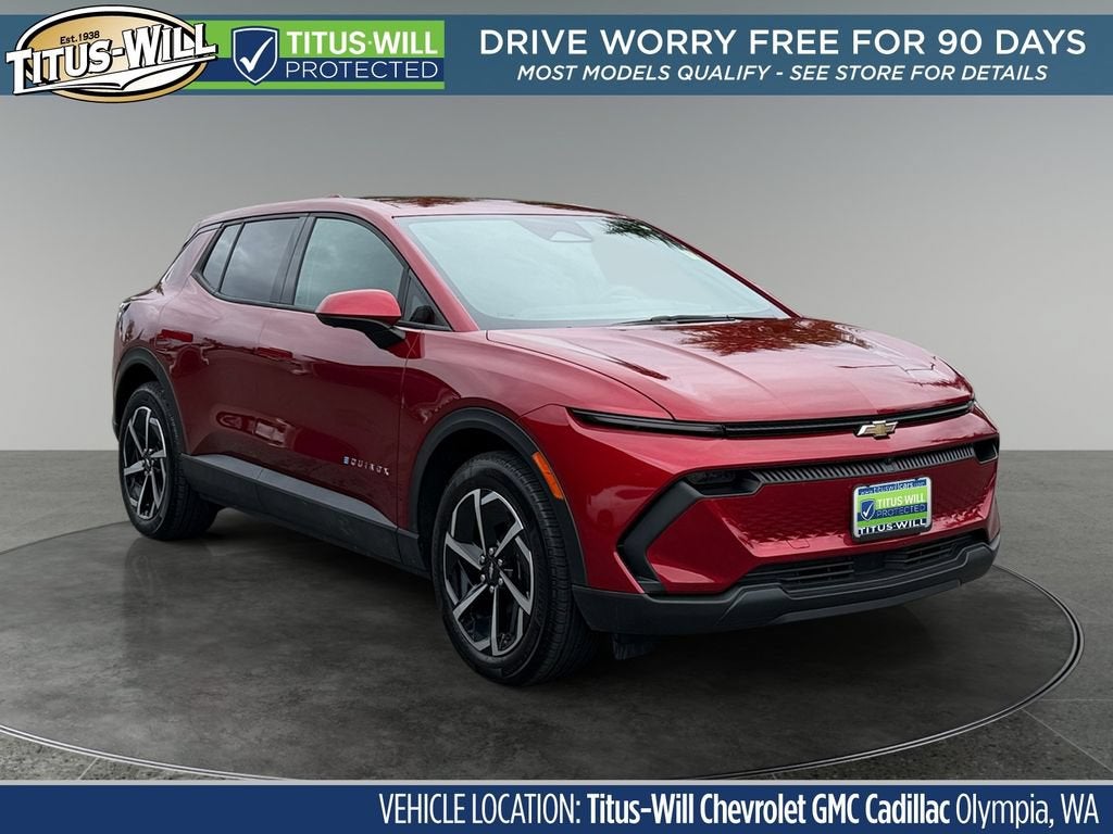 2026 Chevrolet Equinox EV LT in Radiant Red Tintcoat — front three-quarter view