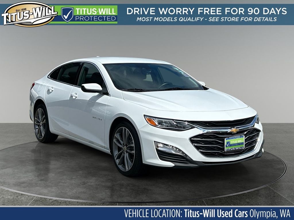 2024 Chevrolet Malibu LT 2LT in Summit White — front three-quarter view