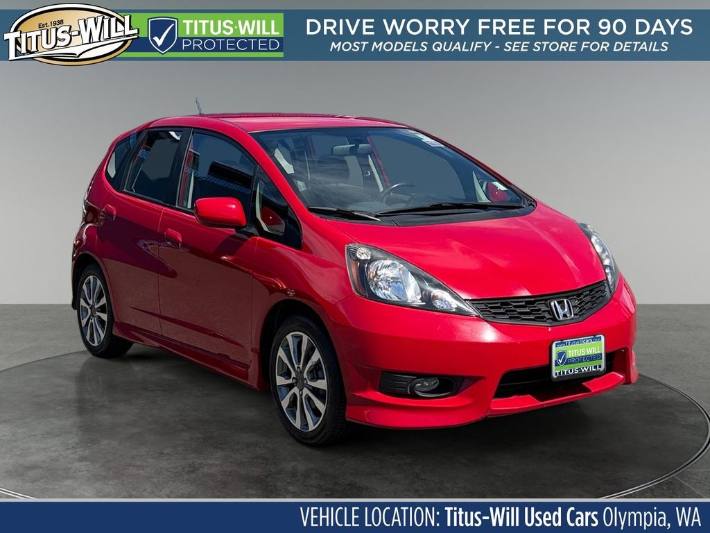 2012 Honda Fit Sport in Red — front three-quarter view