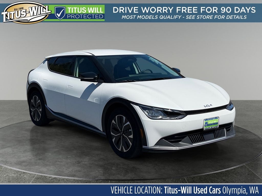 2024 Kia EV6 Light in Snow White Pearl — front three-quarter view