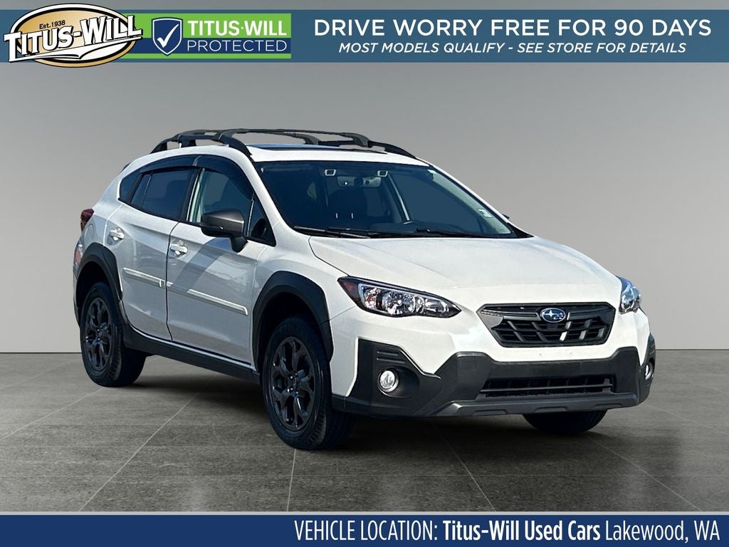 2022 Subaru Crosstrek Sport in Crystal White Pearl — front three-quarter view