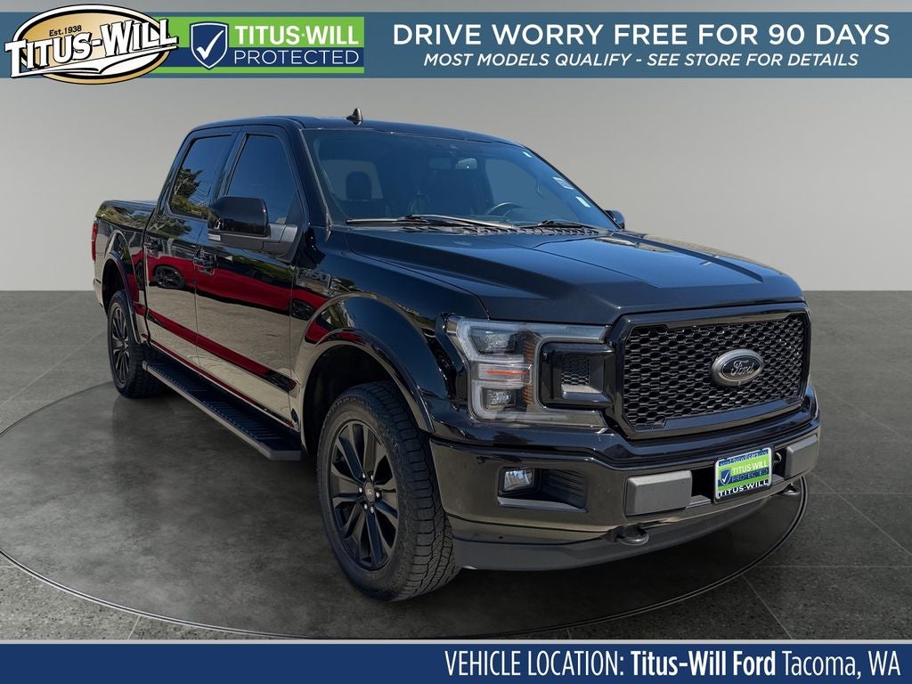 2020 Ford F-150 King Ranch in Black — front three-quarter view