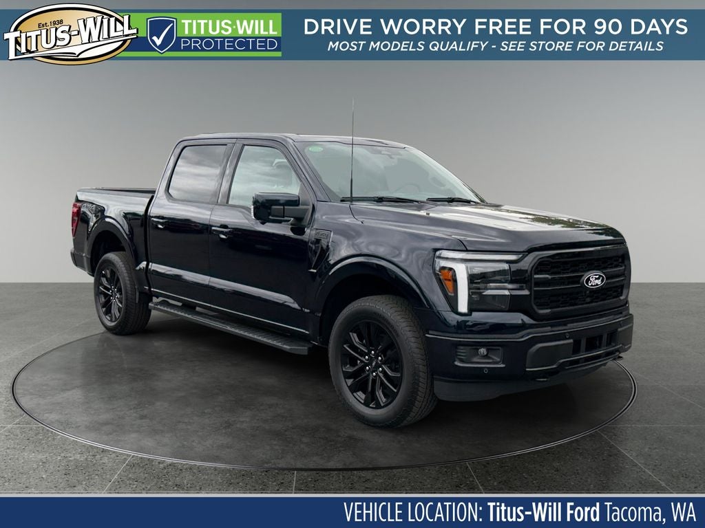 2026 Ford F-150 Lariat in Blue — front three-quarter view