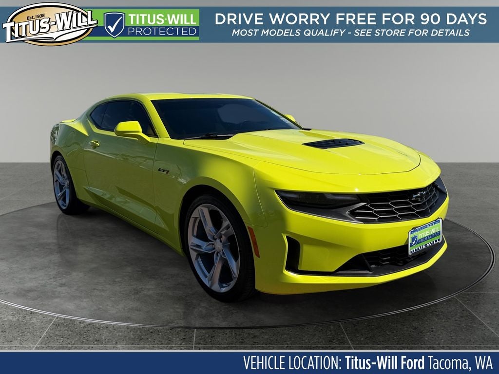 2020 Chevrolet Camaro LT1 in Shock — front three-quarter view