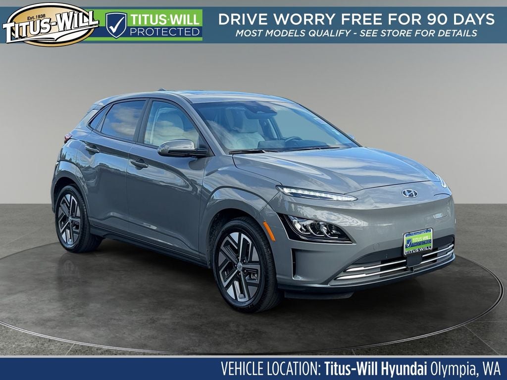 2023 Hyundai Kona Electric Limited in Galactic Gray — front three-quarter view