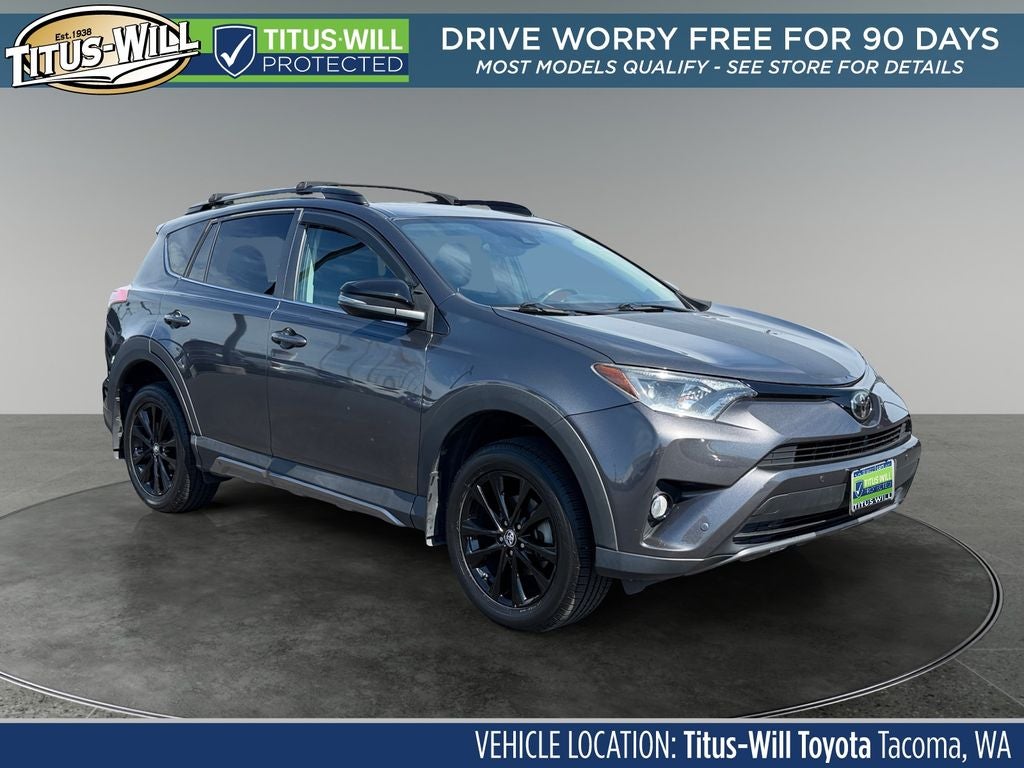 2018 Toyota RAV4 Adventure in Magnetic Gray Met. — front three-quarter view