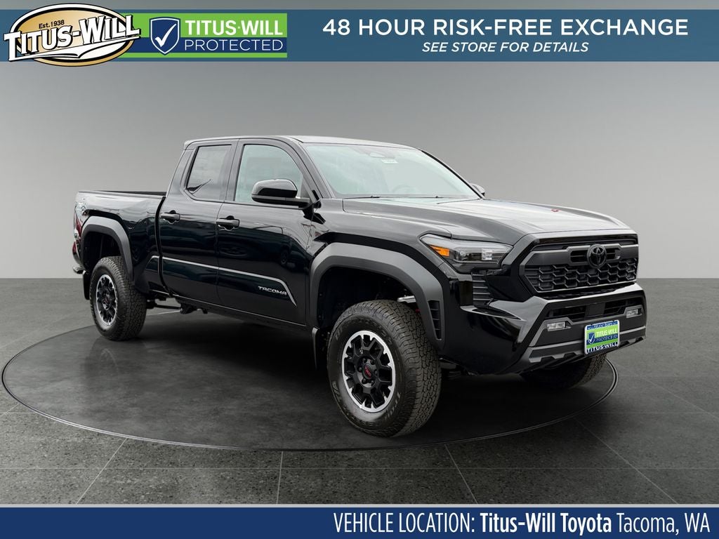 2026 Toyota Tacoma TRD Off-Road in Black — front three-quarter view
