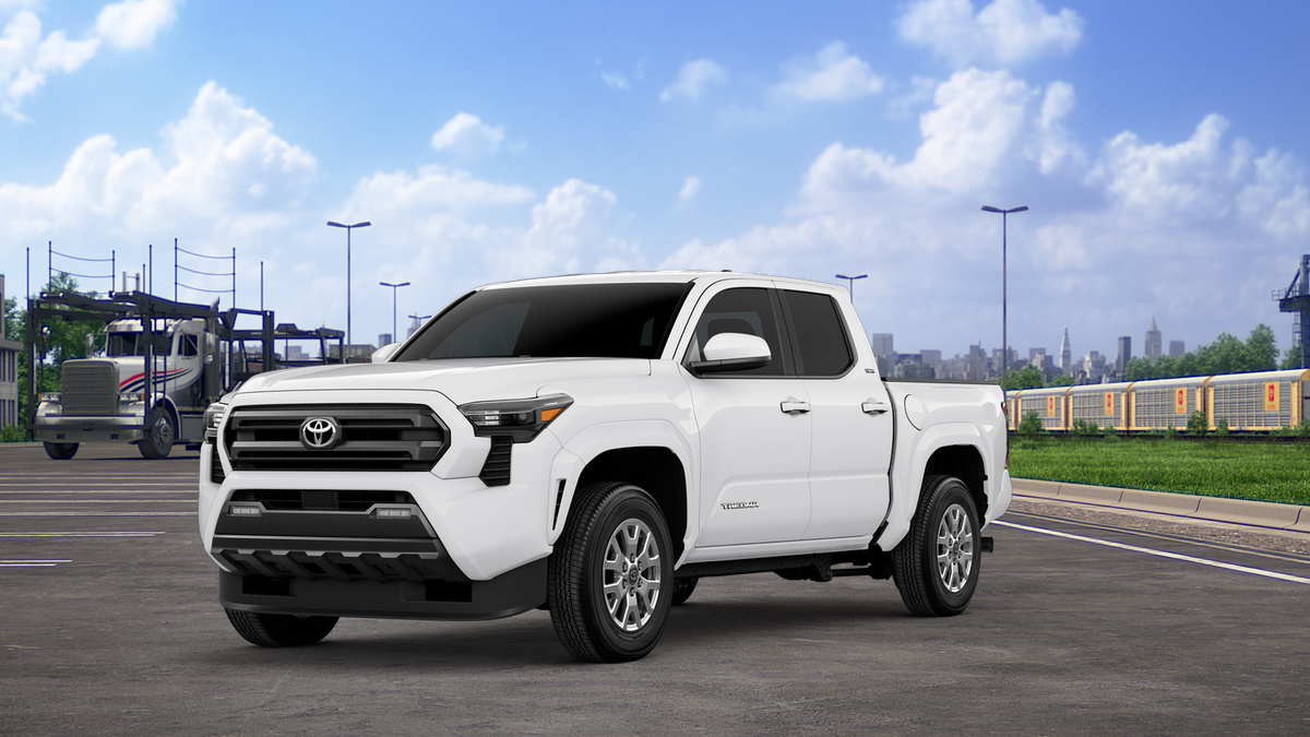 2026 Toyota Tacoma SR5 in Ice Cap — front three-quarter view