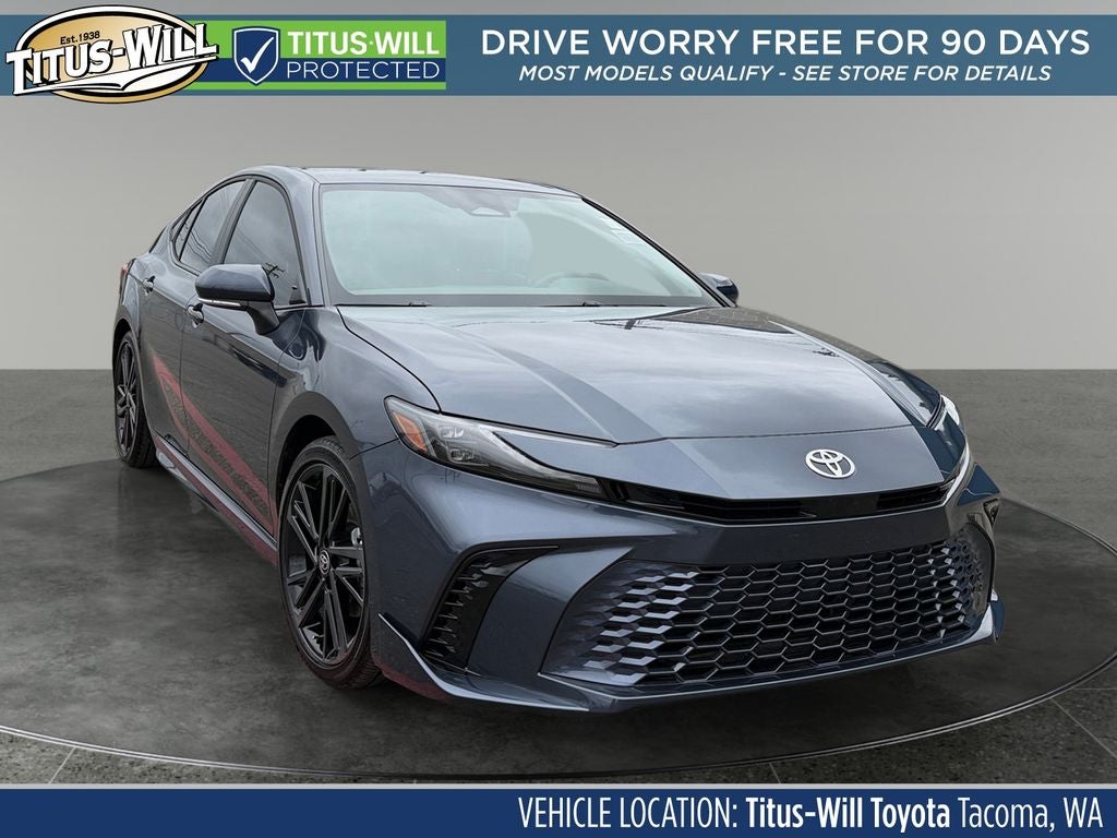 2026 Toyota Camry XSE in Dark Cosmos — front three-quarter view
