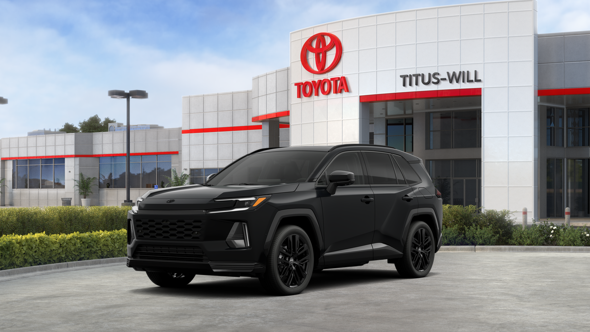 2026 Toyota RAV4 XSE in Midnight Black Metallic — front three-quarter view