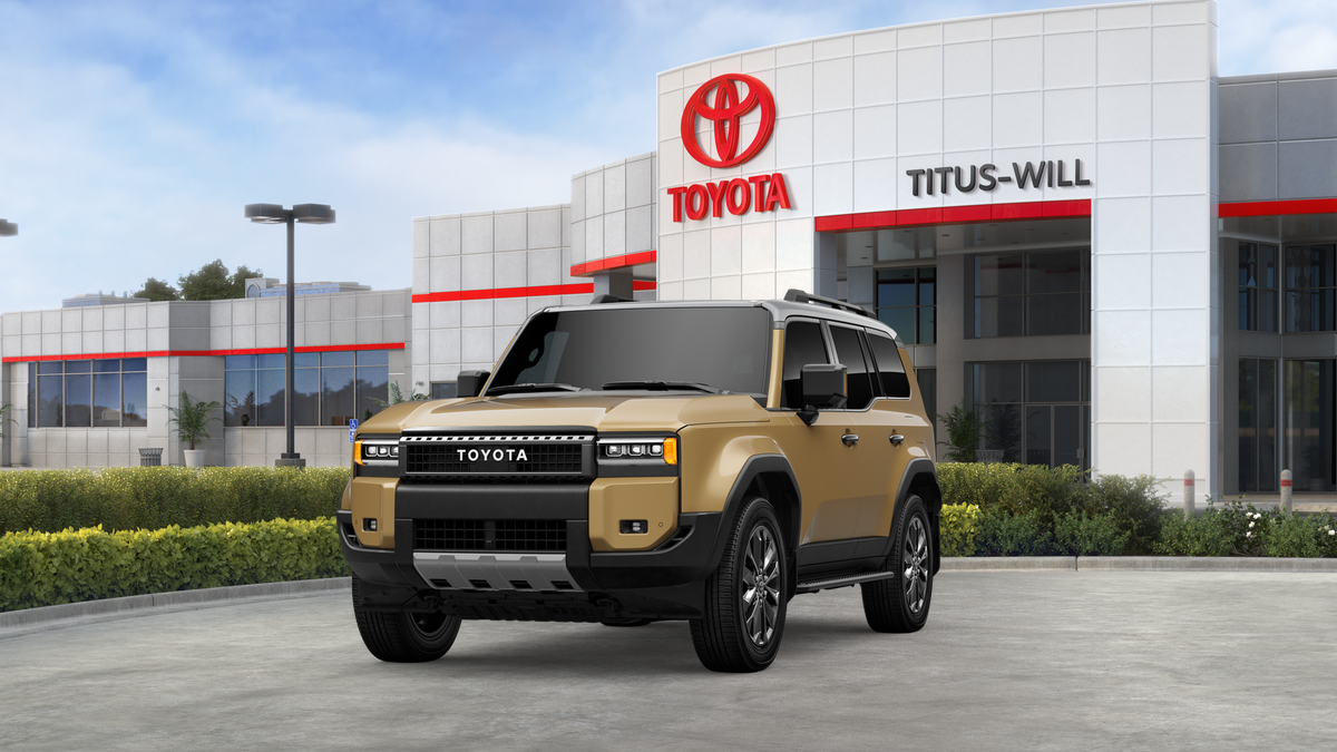 2027 Toyota Land Cruiser Land Cruiser in Trail Dust/Grayscape — front three-quarter view