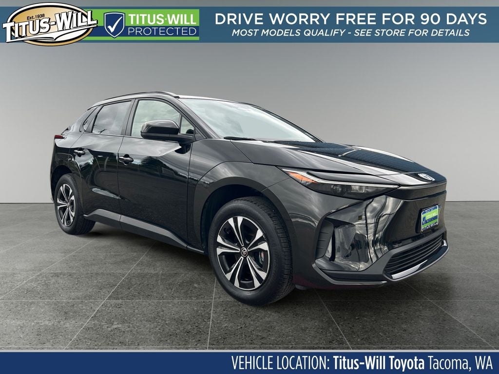 2023 Toyota bZ4X XLE in Black — front three-quarter view