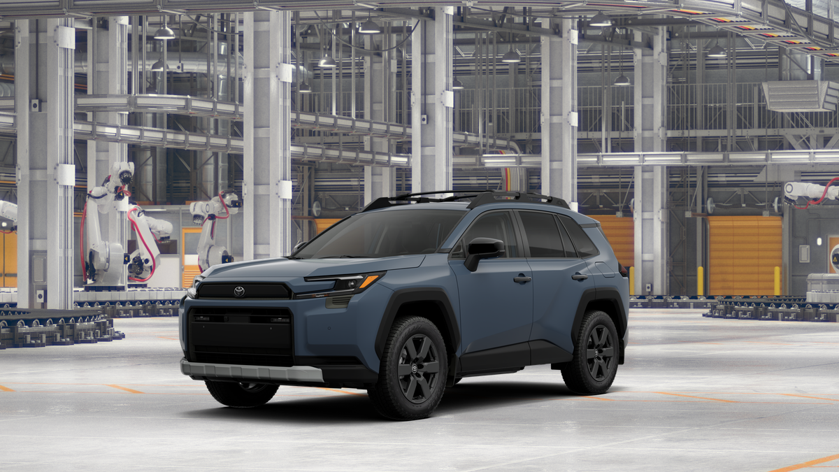 2026 Toyota RAV4 Woodland in Midnight Black Metallic — front three-quarter view