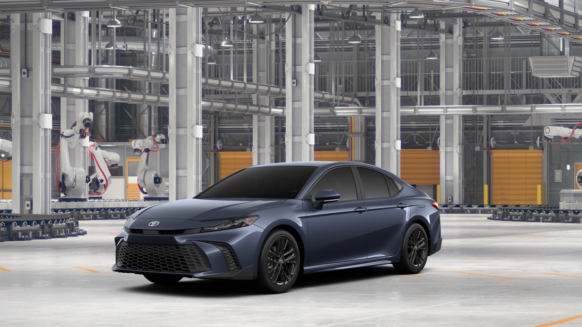 2026 Toyota Camry SE in Dark Cosmos — front three-quarter view