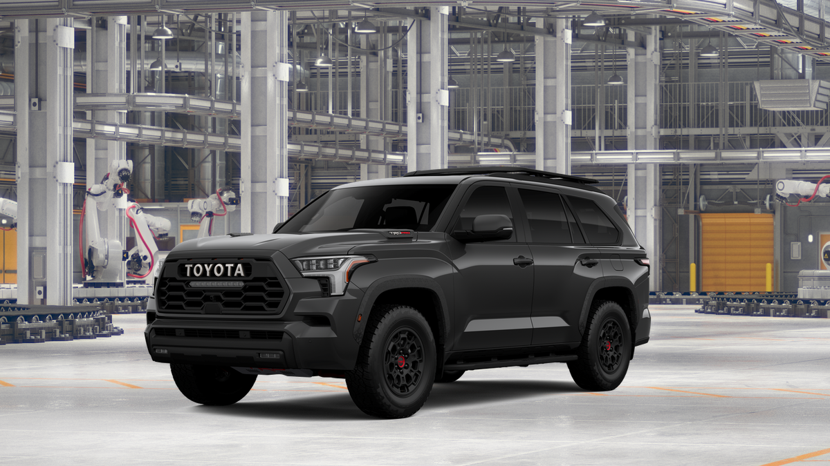 2026 Toyota Sequoia TRD Pro in Magnetic Gray Metallic — front three-quarter view