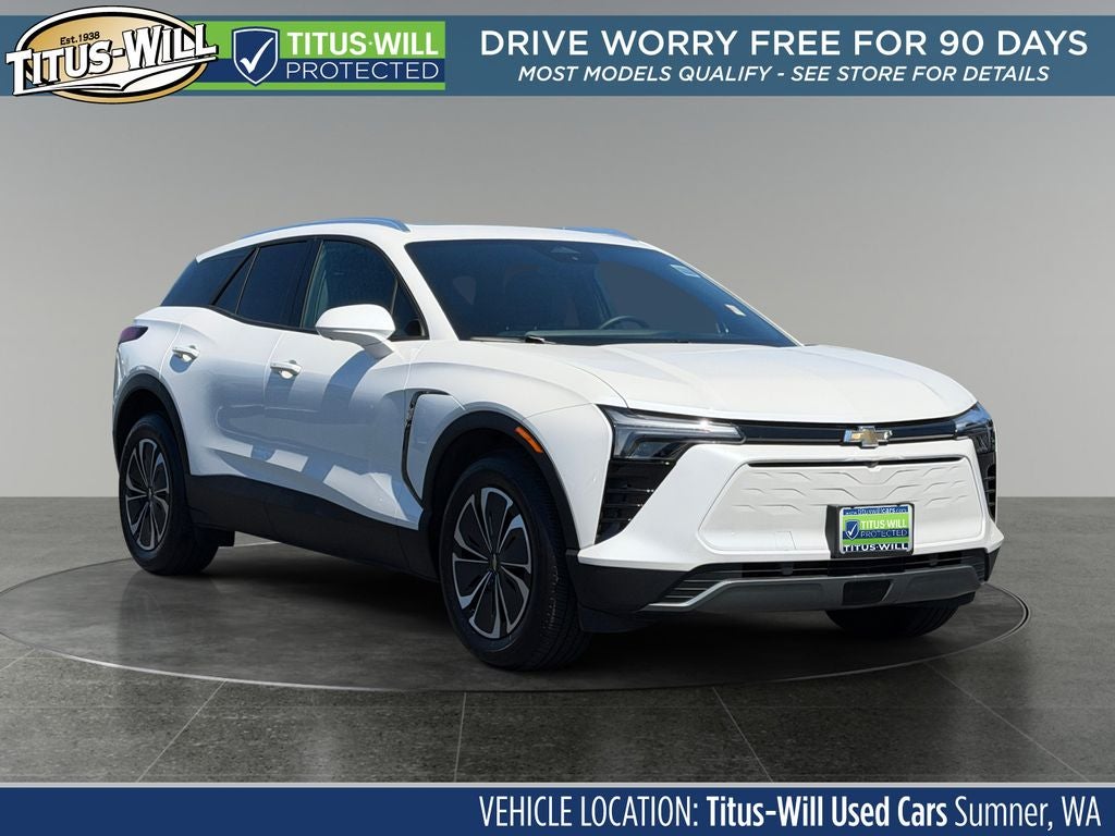 2024 Chevrolet Blazer EV LT in Pearl — front three-quarter view
